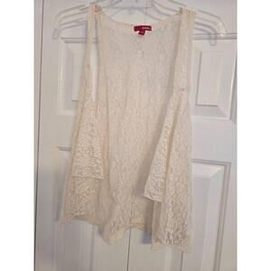 Bongo‎ Cream Lace Boho Lace Vest Size Large